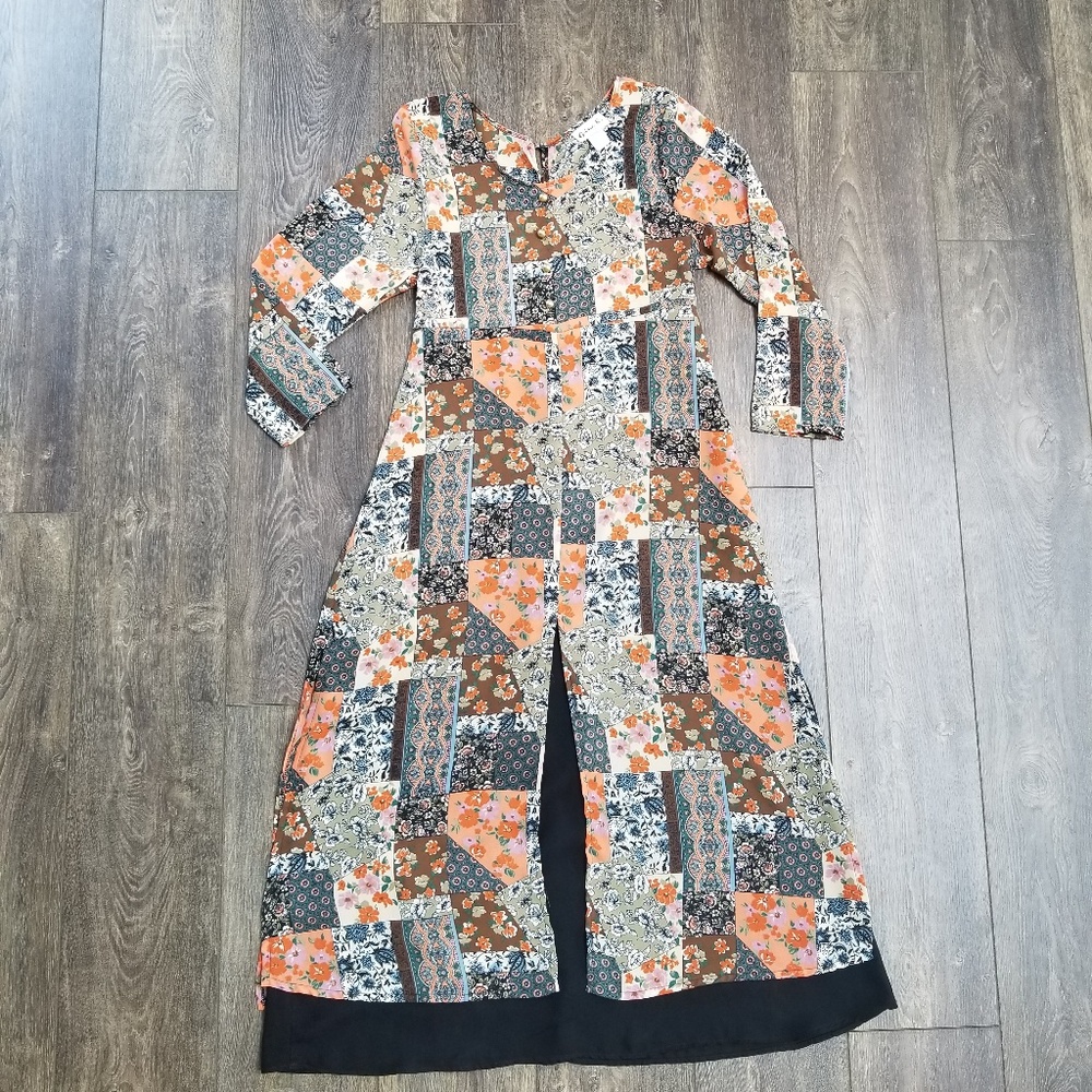 Vintage dress floral patch patterned medium